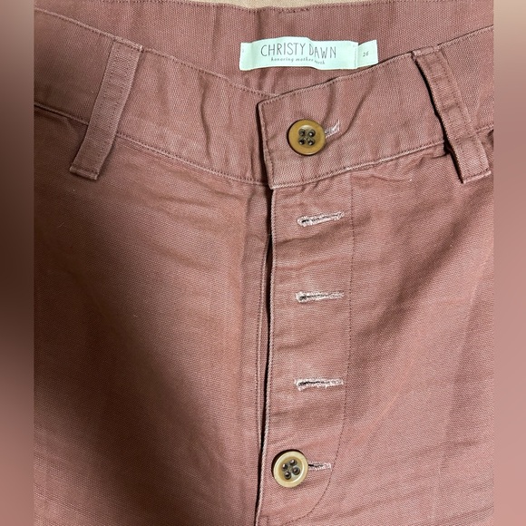 Christy Dawn Noah Pant Size 26 Wide Leg Cropped High Waisted Boysenberry Mauve - Picture 4 of 9